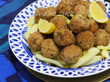 Croquettes de poisson ( merlan ) panées à la semoule au boulgour et oignons verts