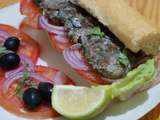 Hamburger aux galettes de sardines fraîches a la plancha