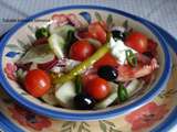 Salade aux tomates cerises concombre et piment