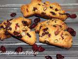 Biscottis à la farine de maïs, cranberries et fruits secs