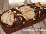 Cake chocolat, poire et pistache