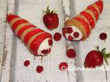 Cornet chenille aux fruits rouges