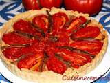 Tarte à la tomate, aux amandes et aux anchois