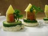 Amuses bouches Maisonnettes mignonnettes concombre et fromage frais