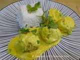 Boulettes de poulet sauce curry au lait de coco