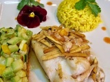 Dos de cabillaud façon asiatique et courgettes croquantes