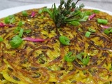 Gâteau de spaghetti aux fines herbes mozzarella et Percorino