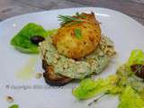 Oeuf mollet frit sur caviar de courgettes aux pignons et Pitacou citron