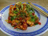 Poisson à la balinaise et wok de légumes sautés