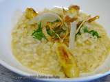 Risotto aux asperges blanches et aux copeaux d'asperges frits