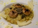 Risotto aux bolets et son boudin blanc avec éclats de truffe noire du Périgord