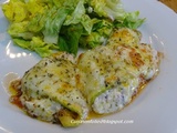 Roulades de courgettes gratinées, Ricotta, chèvre, Mozzarella et origan