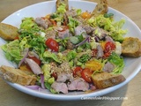 Salade d'aiguillettes de canard - sauce Tahini