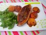 Steaks de magret de canard aux abricots