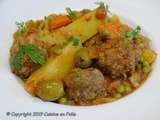 Tajine de boulettes de boeuf, pommes de terre et olives ou Tajine de Kefta