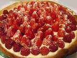 Tarte fraises Framboises  sur lit de mousse mascarpone