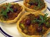 Tartelettes sablées aux herbes , ratatouille et bûche de chèvre