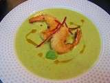 Velouté au Wasabi et gambas croustillantes