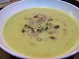 Velouté de courgettes douces, royal gal et wasabi