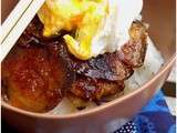 Donburi d’aubergine fondante et caramélisée