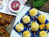  Je cuisine les fleurs ... Billes de Fromage aux Noix et Pissenlit