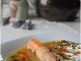 Minestrone de langoustines au basilic