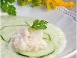 Soupe froide de Concombres et Miettes de Crabes