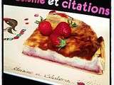 Flan patissier sur lit de fraises... Un régal aussi pour les yeux