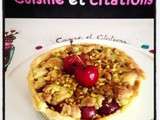 Tarte aux cerises et au crumble pistache... Une belle association de saveurs