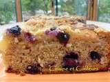 Bon gros gâteau à la farine et crumble de châtaignes, aux pommes et myrtilles