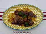 Boudin blanc sukiyaki, avec des pommes rôties