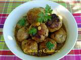 Boulettes de viande hachée/pommes de terre, à l'échalote et raisins secs épicés ( Babette de Rozières )