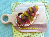Bruschetta chèvre/jambon/reine-claude comme chez Michelle
