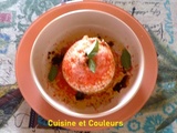 Burrata, tomate glacée râpée