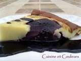 Clafoutis aux poires, sauce vigneronne au cassis & chocolat