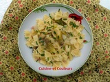 Fricassée d'asperges blanches aux farfalle