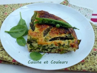 Gâteau de légumes verts à la brousse et semoule de blé