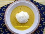 Île flottante, courgettes jaunes au lait de coco