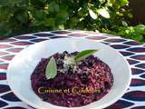 Risotto au vin rouge,cèpes et myrtilles