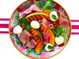 Salade de melon grillé, boconcini et serrano comme chez Jackie, La cuisine de Jackie