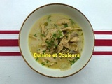 Soupe de poulet aux champignons et ravioles de Royans
