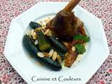 Souris d'agneau confite au four, petites courgettes à l'étuvée