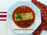 Vinaigrette à la tomate crue et sa terrine de courgettes vapeur