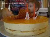 Entremet aux mousses abricot/mangue, miroir mangue