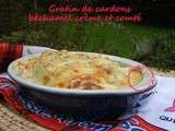 Gratin de cardons, sauce béchamel à la crème, comté Un excellent légume pour les fêtes