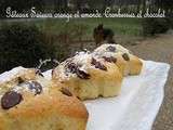 Petits gâteaux carrés, saveurs orange et amande. Cranberries et chocolat Barry On en redemande :-)