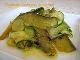 Tagliatelles d'aubergines et courgettes Simple Rapide Facile Délicieux