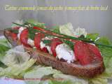 Tartine gourmande, tomate du jardin, fromage frais de brebis local