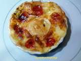 Clafoutis tomates cerises/mozarella et chèvre