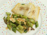 Filet de lieu aux asperges vertes et amandes
